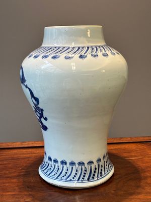 A rare and unusual Chinese blue and white vase with floral design, Kangxi — photo 2