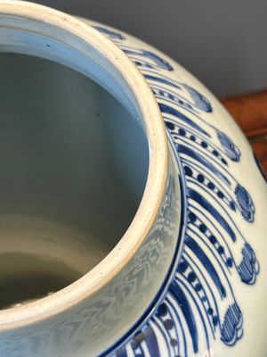 A rare and unusual Chinese blue and white vase with floral design, Kangxi — photo 6