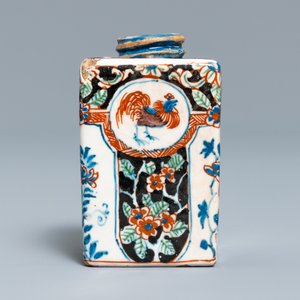 A rare black Dutch Delft tea caddy, early 18th C. — photo 2
