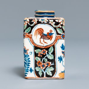 A rare black Dutch Delft tea caddy, early 18th C. — photo 4