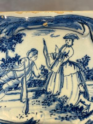 A rare blue and white Dutch Delft jewellery casket and cover, 18th C. — foto 20