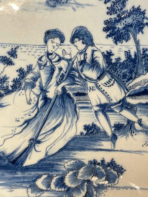 A rare blue and white Dutch Delft jewellery casket and cover, 18th C. — foto 2
