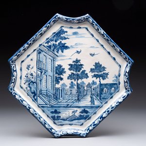 A rare blue and white Dutch Delft 'View of Duinrell' plaque, after an engraving by Petrus Schenk, first half 18th C. — 照片 1