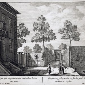 A rare blue and white Dutch Delft 'View of Duinrell' plaque, after an engraving by Petrus Schenk, first half 18th C. — 照片 3