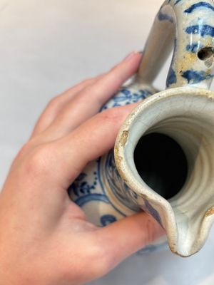 A rare blue and white Portuguese jug, dated 1630 — photo 9