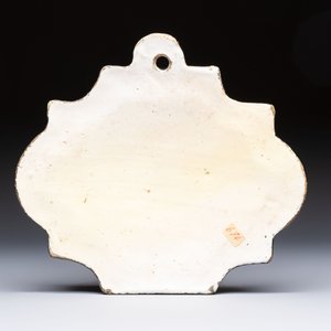 A rare blue and white yellow-ground Dutch Delft plaque with a black border, 18th C. — photo 2