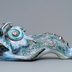 A rare Brussels faience dolphin-shaped fountain, 18th C. — 照片 6