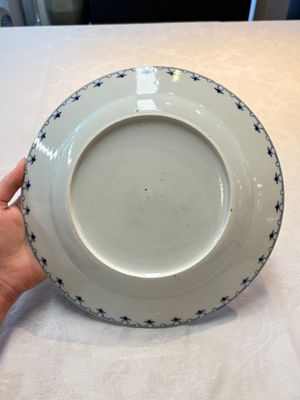 A rare Chinese blue and white 'arbour' dish after Cornelis Pronk, Qianlong, ca. 1740 — photo 12