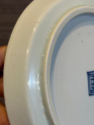A rare Chinese blue and white 'Bleu de Hue' plate for the Vietnamese market, Bích ngọc 壁玉 seal mark, 19th C. — photo 12