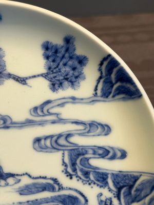 A rare Chinese blue and white 'Bleu de Hue' plate for the Vietnamese market, Bích Ngọc 碧玉 seal mark, 19th C. — photo 5