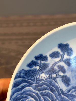 A rare Chinese blue and white 'Bleu de Hue' plate for the Vietnamese market, Chí Viễn 致遠 seal mark, 19th C. — photo 10