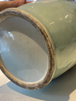 A rare Chinese blue and white celadon-ground 'Wu Shuang Pu' vase, 19th C. — 照片 19