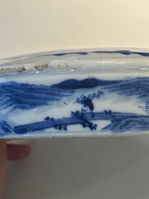 A rare Chinese blue and white cylindrical box and cover for the Thai or Vietnamese market, Jin Tang Fa Ji 錦堂發記 mark, Daoguang — photo 15