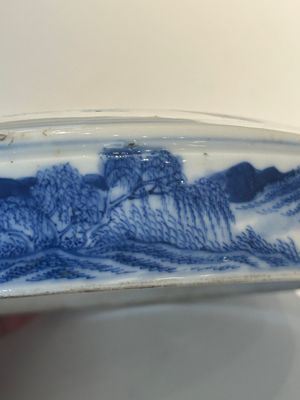 A rare Chinese blue and white cylindrical box and cover for the Thai or Vietnamese market, Jin Tang Fa Ji 錦堂發記 mark, Daoguang — photo 18