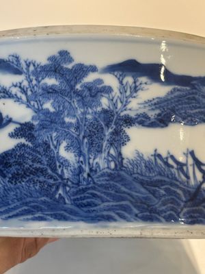 A rare Chinese blue and white cylindrical box and cover for the Thai or Vietnamese market, Jin Tang Fa Ji 錦堂發記 mark, Daoguang — photo 29
