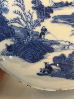 A rare Chinese blue and white cylindrical box and cover for the Thai or Vietnamese market, Jin Tang Fa Ji 錦堂發記 mark, Daoguang — photo 6