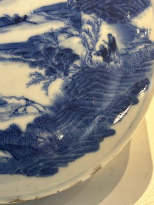 A rare Chinese blue and white cylindrical box and cover for the Thai or Vietnamese market, Jin Tang Fa Ji 錦堂發記 mark, Daoguang — photo 7