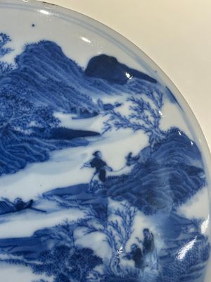 A rare Chinese blue and white cylindrical box and cover for the Thai or Vietnamese market, Jin Tang Fa Ji 錦堂發記 mark, Daoguang — photo 8