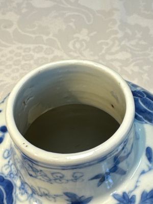 A rare Chinese blue and white five-piece garniture in Dutch Delft style, Kangxi mark, 19th C. — photo 40