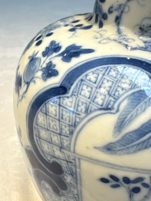 A rare Chinese blue and white five-piece garniture in Dutch Delft style, Kangxi mark, 19th C. — photo 57
