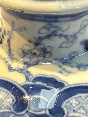 A rare Chinese blue and white five-piece garniture in Dutch Delft style, Kangxi mark, 19th C. — photo 71