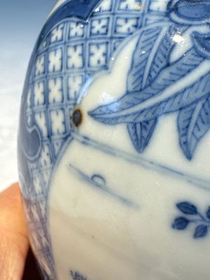 A rare Chinese blue and white five-piece garniture in Dutch Delft style, Kangxi mark, 19th C. — photo 80