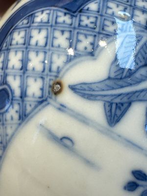 A rare Chinese blue and white five-piece garniture in Dutch Delft style, Kangxi mark, 19th C. — photo 82