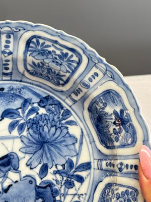 A rare Chinese blue and white 'Grasshopper' plate — 照片 4