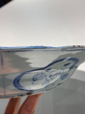 A rare Chinese blue and white kraak porcelain dish with Portuguese ships on the rim, Wanli — photo 13