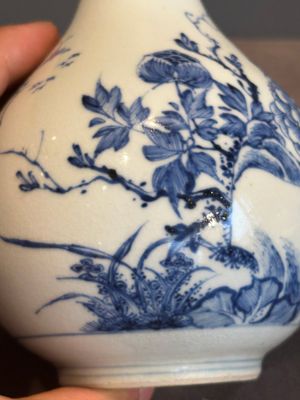 A rare Chinese blue and white soft paste porcelain bottle vase, Chenghua mark, Yongzheng/Qianlong — photo 11