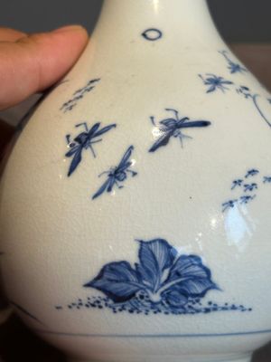A rare Chinese blue and white soft paste porcelain bottle vase, Chenghua mark, Yongzheng/Qianlong — photo 12