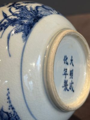 A rare Chinese blue and white soft paste porcelain bottle vase, Chenghua mark, Yongzheng/Qianlong — photo 15