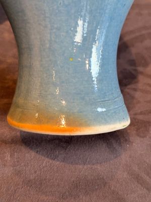A rare Chinese blue, white and famille rose vase with landscape design, Guangxu mark, dated 1908 — photo 19
