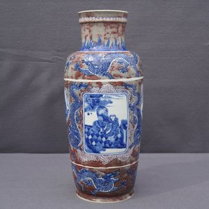 A rare Chinese blue, white and underglaze red rouleau vase, Kangxi — 照片 35