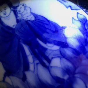 A rare Chinese blue, white and underglaze red rouleau vase, Kangxi — 照片 8