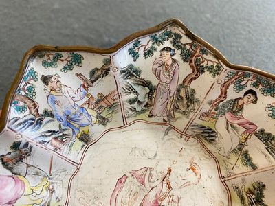 A rare Chinese Canton enamel 'eight immortals' star-shaped dish, Qianlong — 照片 9