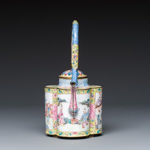 A rare Chinese Canton enamel teapot and cover — photo 5