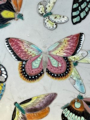 A rare Chinese Canton famille rose '100 butterflies' tureen and cover on stand, 19th C. — photo 2