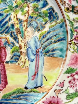 A rare Chinese Canton famille rose dish, 19th C. — 照片 4