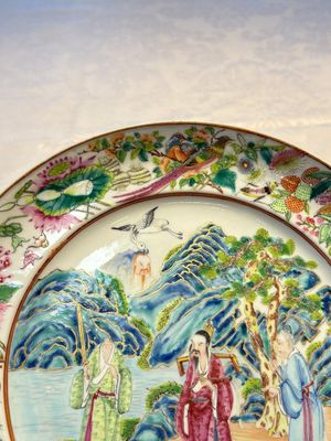 A rare Chinese Canton famille rose dish, 19th C. — 照片 6