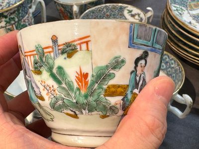 A rare Chinese Canton famille verte 27-piece tea service, 19th C. — photo 32
