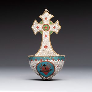 A rare Chinese cloisonné holy water font, 19th C. — photo 1