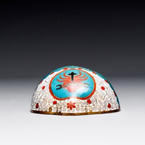 A rare Chinese cloisonné holy water font, 19th C. — photo 4