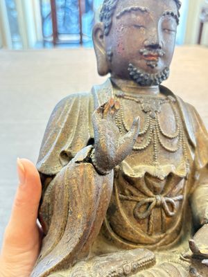A rare Chinese dry lacquer figure of a Luohan, Ming — photo 9