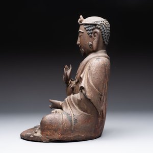 A rare Chinese dry lacquer figure of a Luohan, Ming — photo 2