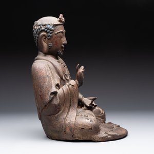 A rare Chinese dry lacquer figure of a Luohan, Ming — photo 4