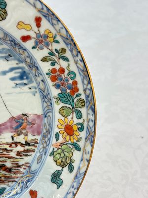 A rare Chinese Dutch-decorated 'The miracle of Zaandam' plate and cup, Qianlong — photo 6