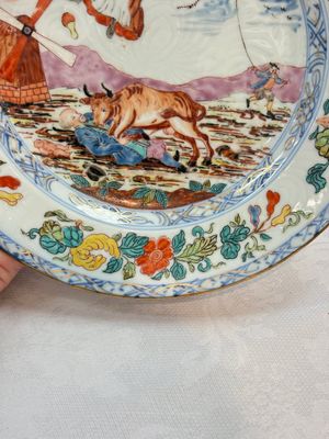 A rare Chinese Dutch-decorated 'The miracle of Zaandam' plate and cup, Qianlong — photo 7