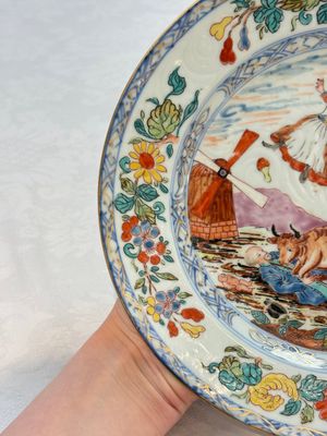 A rare Chinese Dutch-decorated 'The miracle of Zaandam' plate and cup, Qianlong — photo 8