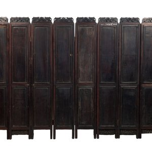 A rare Chinese eight-panel hongmu room divider with 48 qianjiang cai plaques, signed Jia Xingqing 贾醒卿, dated 1902 — photo 11